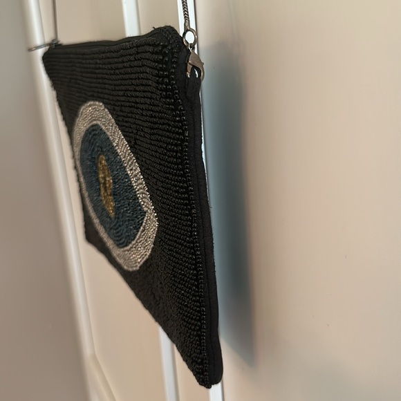 FROM ST XAVIER Black Beaded Eye Clutch/Crossbody - Picture 3 of 6